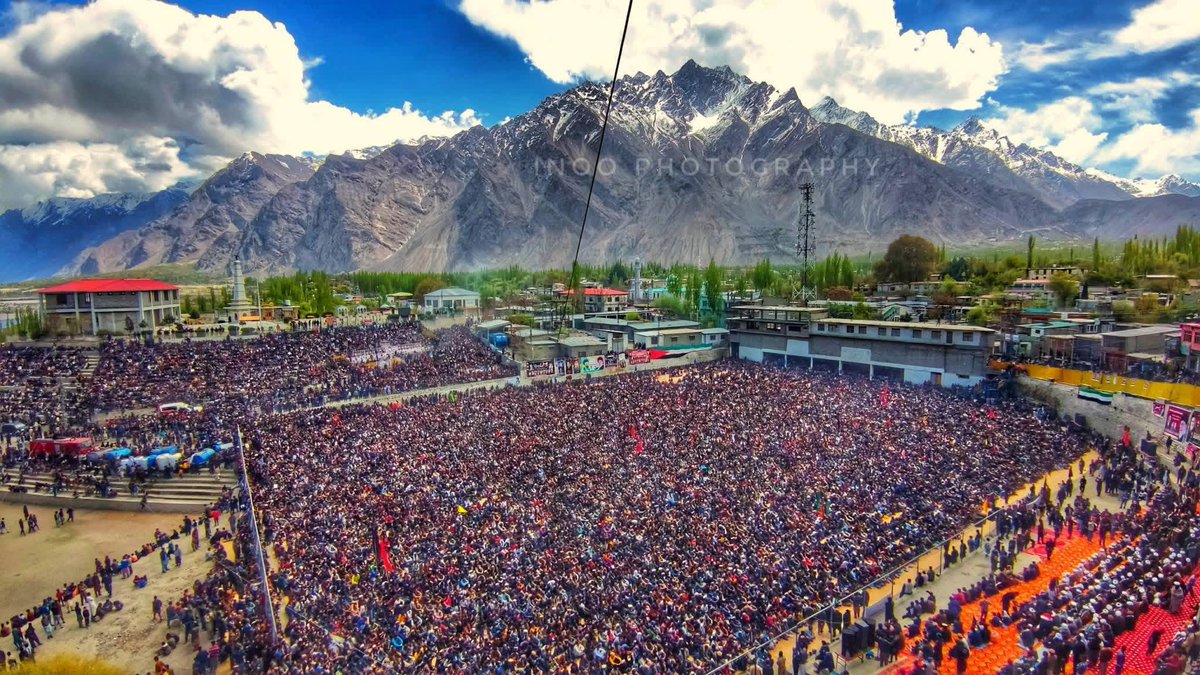 pamirtimes's tweet image. A large crowd gathered at Municipal Stadium #Skardu for a grand mourning congregation held on the Chehlum of Supreme Leader Ayatollah Syed Ali #Khamenei.

Chehlum, literally meaning “the fortieth”, is a mourning observance held 40 days after a person’s death, marked by prayers