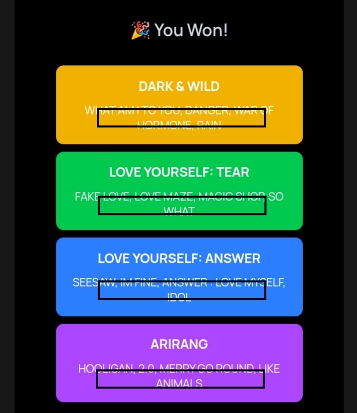 aVi_NJYHJVJ7's tweet image. TODAY'S BCD GAMES HINTS (APR 13)

HEARDLE : 🎧 : M _ R _ (JHOPE SOLO)
#bcdheardle

FILM OUT : 🎥 : D _ N _ E R (OFFICAL MV)
#filmout

BLUE &amp;amp; GREY : J ⬛ M ⬛ N
#blueandgrey

SO4MORE : 🟨🟩🟦🟪
#So4more

#bcdapp
#bcdblueandgrey
#BCDgames
#bcd_app_blueandgrey
#bcdtrades