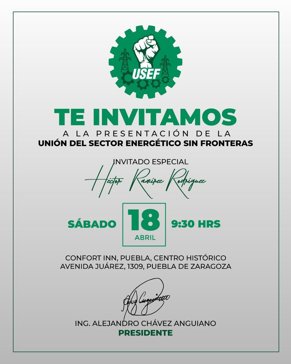 hector_ramirezr's tweet image. ⚡🤝 Agradezco profundamente la invitación a la presentación de la Unión del Sector Energético Sin Fronteras (USEF), un espacio que sin duda fortalecerá el diálogo, la colaboración y el desarrollo de un sector estratégico para el país.

#Suterm #CFE #UnidadSindical