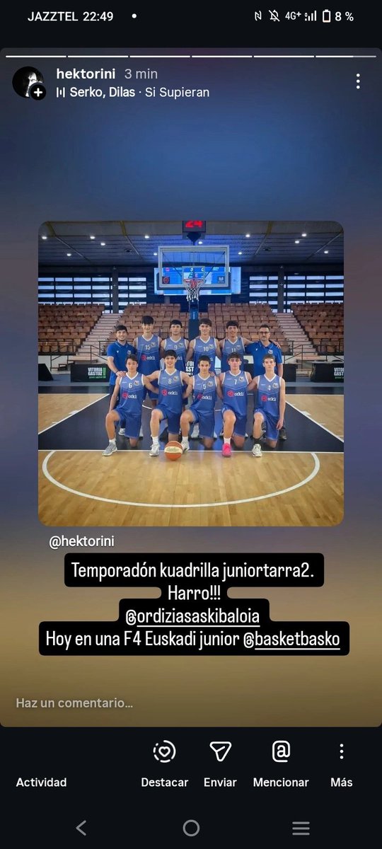 HGA8base's tweet photo. Temporada histórica literalmente. #ordiziasaski @ordiziasaski 
La kuadrilla juniortarra2 en la F4 Euskadi Junior de @Basketbasko https://t.co/AwgOhSc4bX