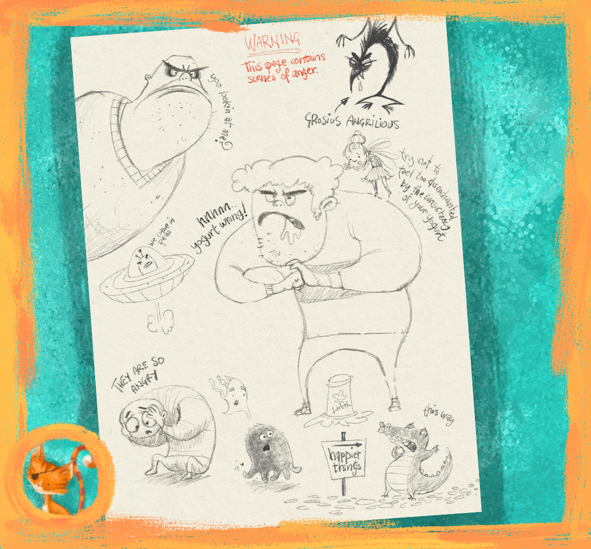 AndyCatBug's tweet photo. Angry, angry sketches. I just had to let out steam through my pencil. #illustration #sketches #kidlit #AngerArt #Sketching #IllustrationArt #PencilSketch #CreativeProcess https://t.co/nzPzjCgOd9