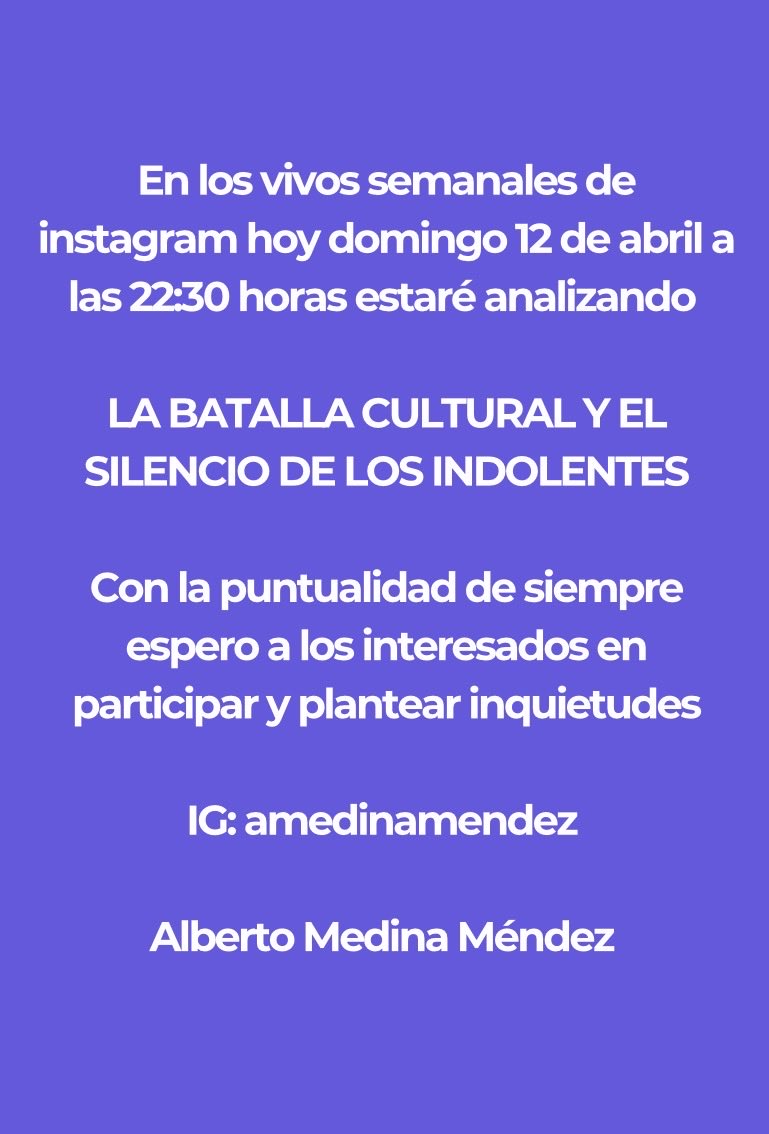 Alberto Medina Méndez (@amedinamendez) on Twitter photo 