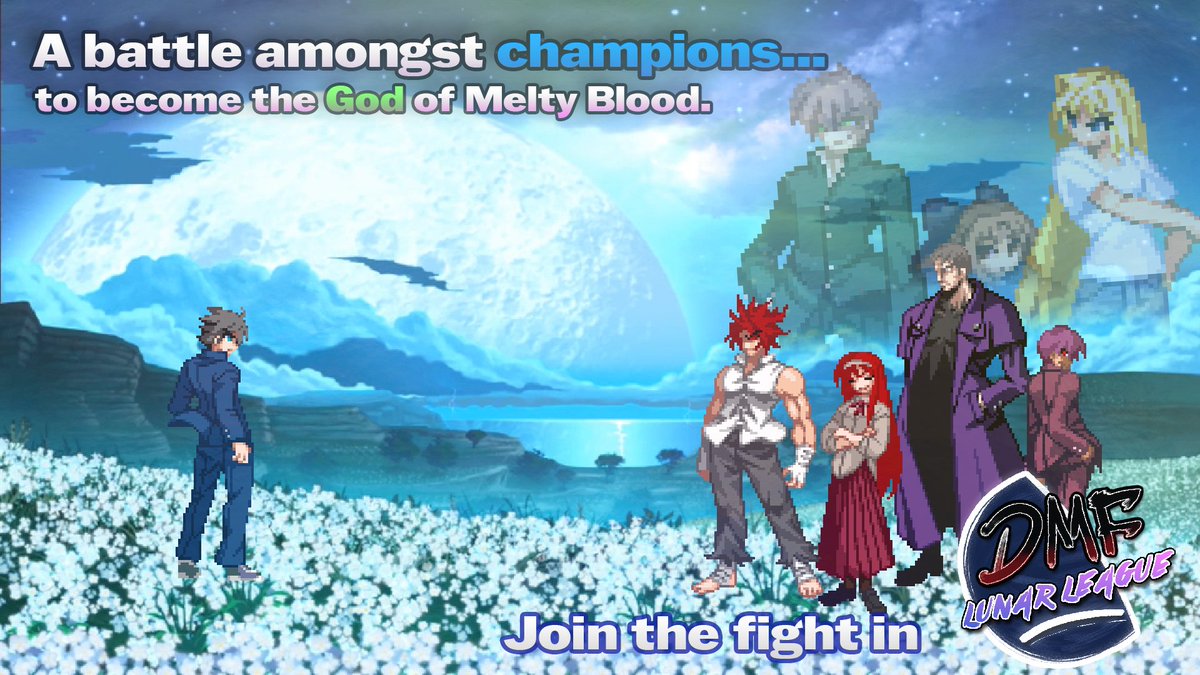 DMF Duel League is now opening signups for its new DMF LUNAR LEAGUE, a "pro" style biweekly MBAACC league for those who are too strong for the normal DMF beginner league! The first iteration begins on Tuesday, April 14th. Sign up, it'll be great practice for CB!!!

Links below 👇