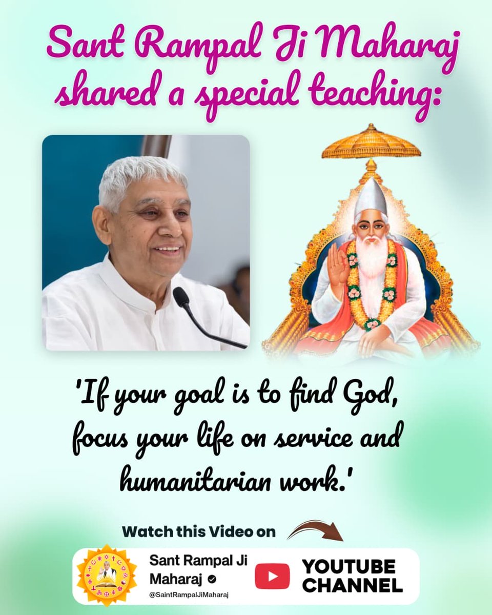 TheSaviorKabir_'s tweet photo. #संतरामपालजी_का_विश्वको_संदेश
Sant Rampal Ji Maharaj Shared a special teaching: if your goal is to find God Focus your life on servis and humanitarian work. 
Sant RampalJi YtChannel https://t.co/Di2dEkFBbL