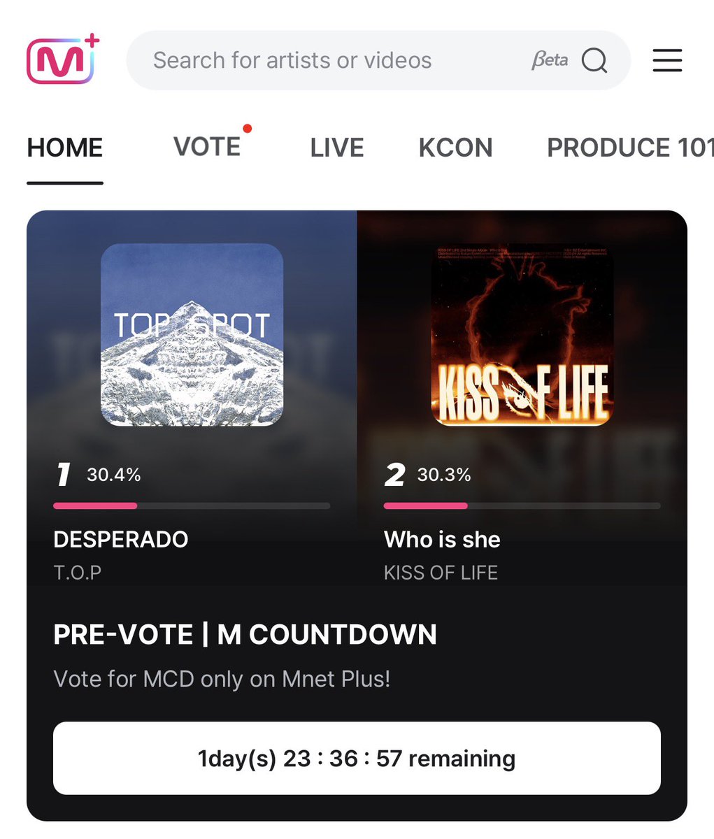 puTOPinamo's tweet image. Vote for DESPERADO on MCountdown 💖

Download Mnet Plus and vote for T.O.P! He’s currently in 1st place 🥰

🔗 mnetplus.onelink.me/TRa8/xohkwx0b?…

T.O.P ANOTHER DIMENSION OUT NOW #WelcomeToAnotherDimension #ANOTHER_DIMENSION #TOP