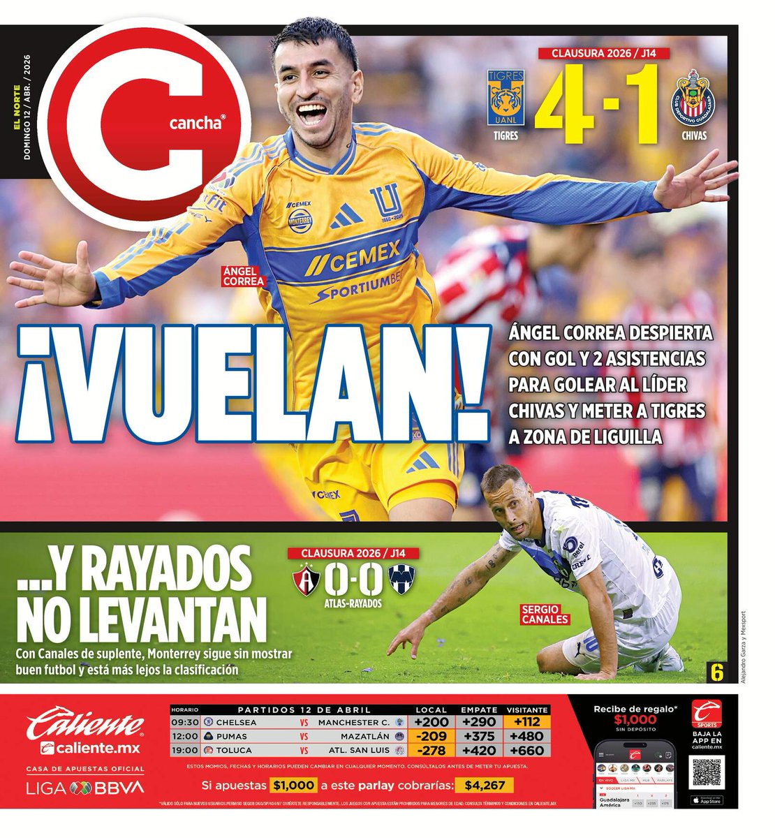 SancadillaNorte's tweet photo. La #portada 🗞️ de CANCHA @elnorte https://t.co/aT9qB0lZVf