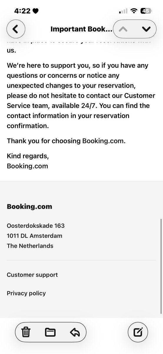 elladodson09's tweet photo. @bookingcom Unbelievable. Not only was the room a safety risk with a broken lock, but just emailed to admit a DATA BREACH on my reservation. My name, email, and address leaked to 'unauthorized third parties.' Total failure of physical &amp; digital safety. @CMAgovuk #DataBreach https://t.co/Nw5G1RkLgL