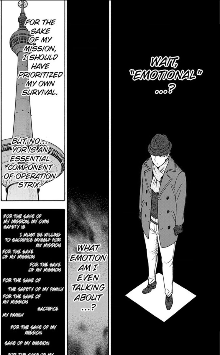 Twilight's self-realization officially clicked today. 

He understands now that there’s no separating the mission from his family. It is irreversibly blurred.

Whatever he risks, he risks for all of them—and with all of them.

#Spy_Family #twiyor #LoidForger #YorForger