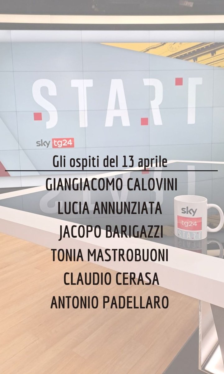 giopank's tweet image. Domani a #Start saremo con @calovinigg, Lucia Annunziata @pdnetwork, @jacopobarigazzi, @mastrobradipo, @claudiocerasa, @a_padellaro. 
Come sempre dalle 9:30 su @SkyTG24. Vi aspetto!