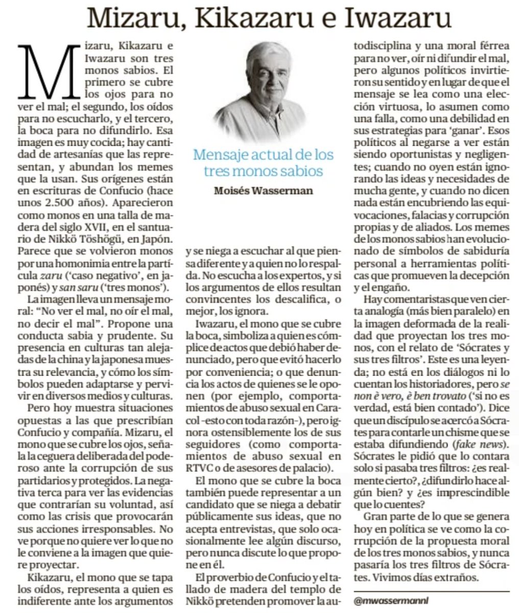 La columna del viernes 10, hoy versión impresa.