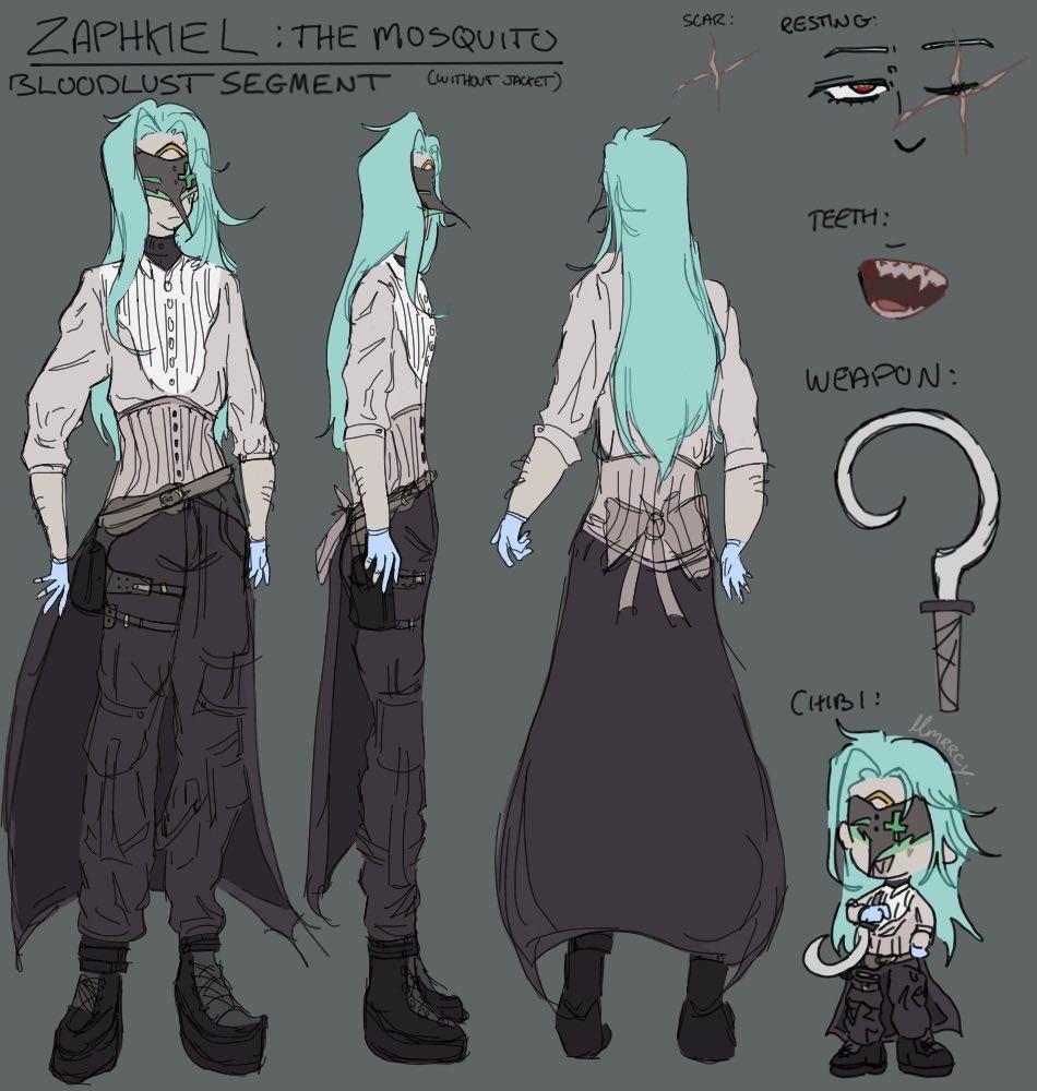 scythoro's tweet photo. New character sheet for squito👀   
 smiles.

#art #oc https://t.co/2ak08IE7Je
