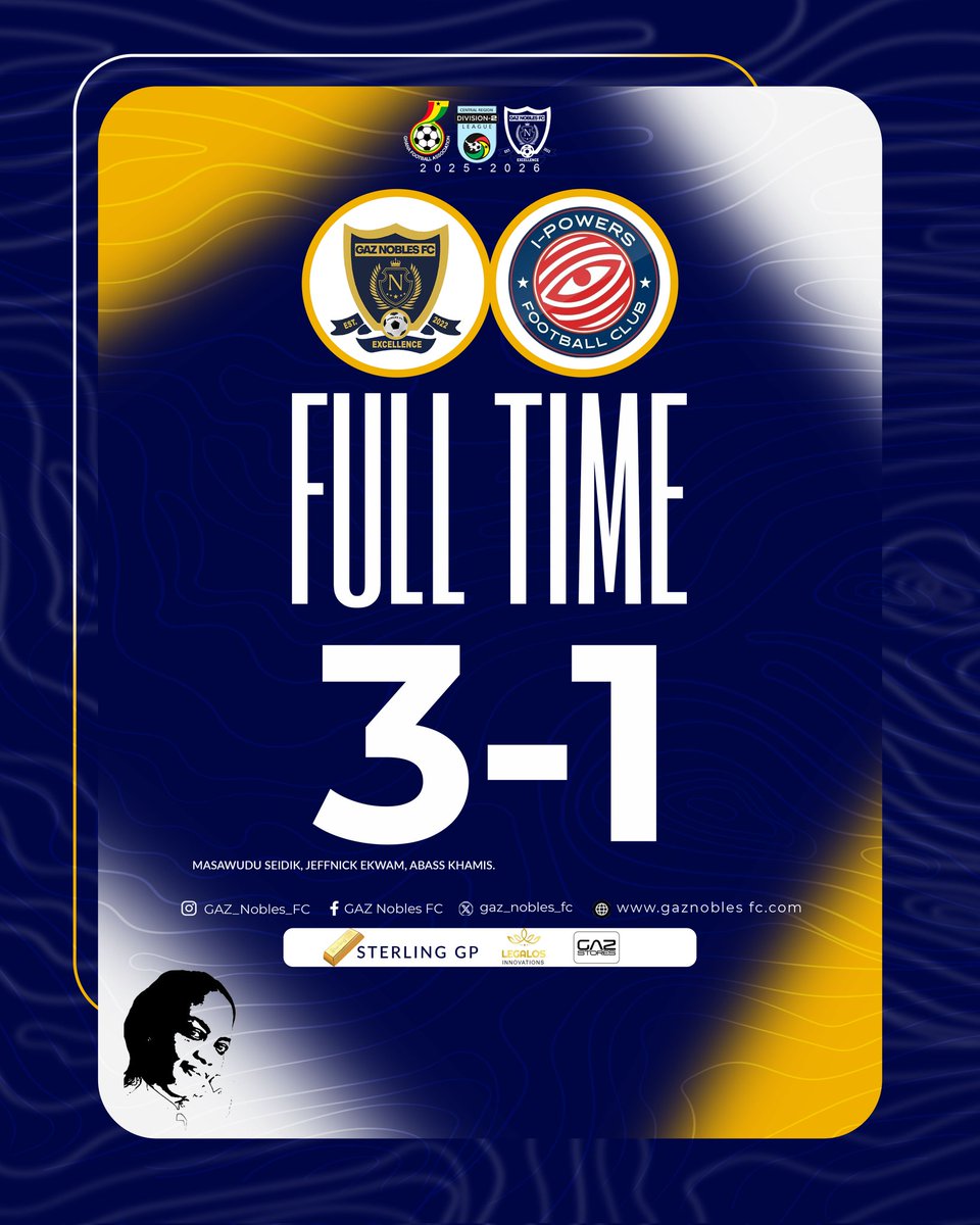 gaz_nobles_fc's tweet image. Full time.
A strong performance capped with a deserved result.

#GAZNoblesFC #HomeOfDreams #Excellence