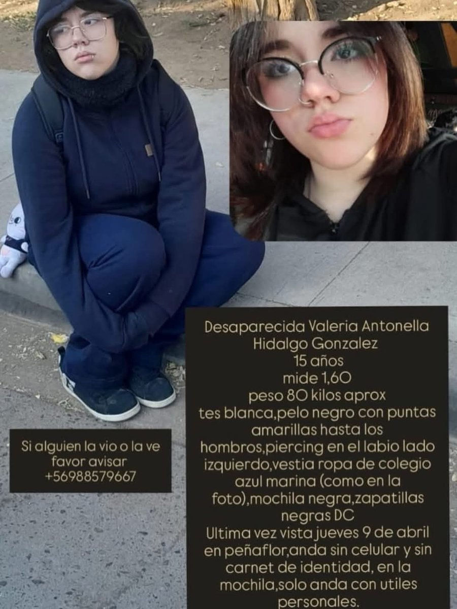 BrendaEtchegar1's tweet photo. Santiago, Peñaflor, María Pinto, SE BUSCA 🙏🙏🙏 https://t.co/dbXojDiqOR