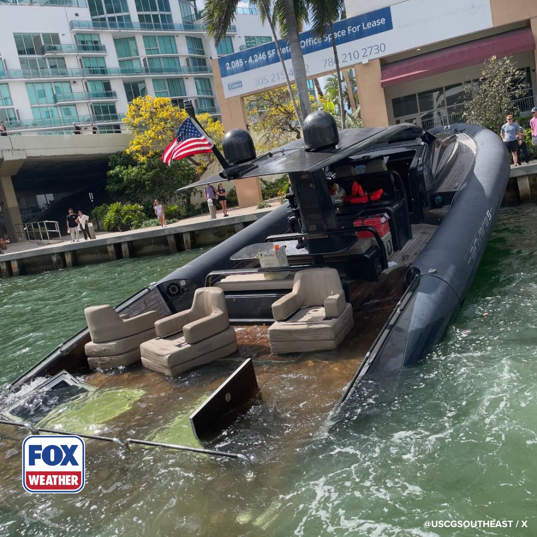 foxweather's tweet image. NAUTICAL SAVE ⚓️: The U.S. Coast Guard at Miami Beach rescued two mariners from a boat after it began taking on water with 15 people on board this weekend. Thankfully, no injuries were reported, and a salvage plan is in place to recover the sunken boat.

#Miami #Florida #Boats