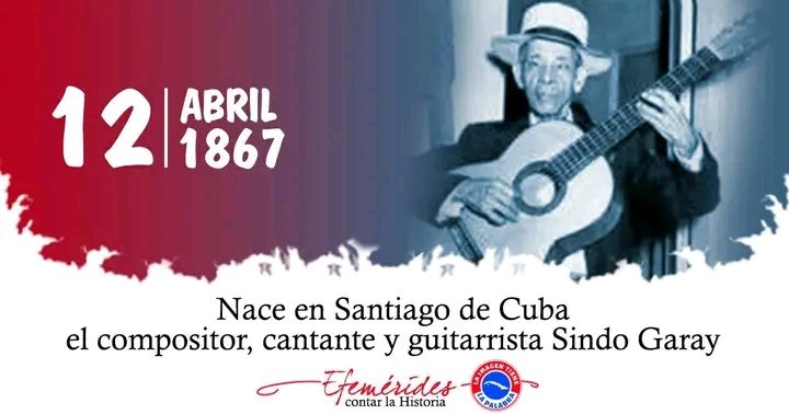 El 12 de Abril de 1867, nace en Santiago de #Cuba el compositor, cantante y guitarrista, Sindo Garay.
#CubaEsCultura #LatirAvileño #SinPerderUnDía #LatiendoConFidel <a href="/JHGcasanova/">julio Heriberto Gómez Casanova</a> <a href="/DiazCanelB/">Miguel Díaz-Canel Bermúdez</a> <a href="/DrRobertoMOjeda/">Dr. Roberto Morales Ojeda</a> <a href="/PartidoPCC/">Partido Comunista de Cuba</a>