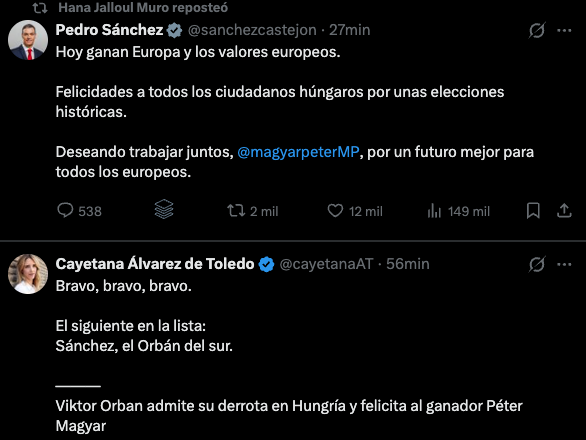 Hay días que la política española es maravillosa.