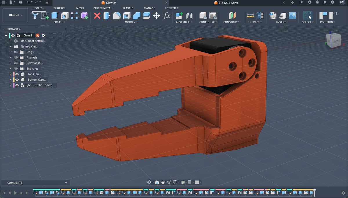 kevsmac's tweet image. Working on some bus servo stuff, with #MicroPython, needed a robot arm to put them in...
