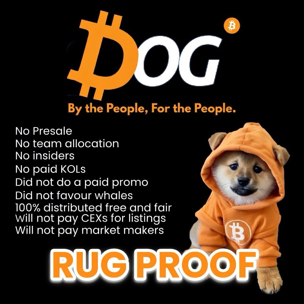 $DOG 🫵🏻 RUG PROOF🔥
100% distributed free &amp; fair

Join the $DOG Army 🪖🫡