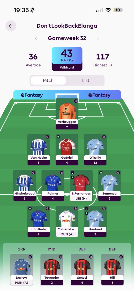 DavidCWba's tweet photo. @the_mediaman1 Here’s the template wildcard in my mini vs my FH33,W35,TC36, BB37 tactics ! Seems we have won the battle 😅 https://t.co/YZZhhdK19o