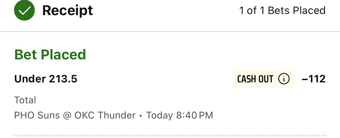 OddsandPicks's tweet photo. The market is WRONG about this game:

🏀 Suns vs. Thunder

Why:

• OKC short-handed in primary creation (missing key guards/wings) → projected drop of ~3–4 points in offensive rating vs baseline, especially in halfcourt sets

• Suns offense skews extremely halfcourt (bottom-5 in transition frequency) and OKC ranks top-tier in rim deterrence → forces Phoenix into midrange-heavy shot diet (lower efficiency vs league avg)

• Both teams top-10 in defensive rebounding rate → limits second-chance points, while OKC’s reduced depth further slows pace and shortens rotation → fewer possessions overall

📊 Model:
209.1

Market:
213.5

🎟️ Value: Suns/Thunder UNDER 213.5 (-112)

#gamblingtwitter