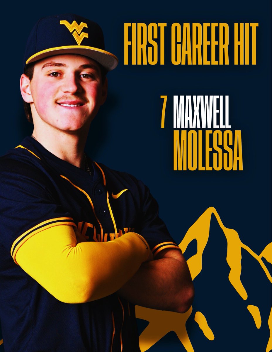 WVUBBAnalytics's tweet photo. Congrats to our guy Maxwell on picking up his first collegiate hit! https://t.co/zjuTQYpvBj