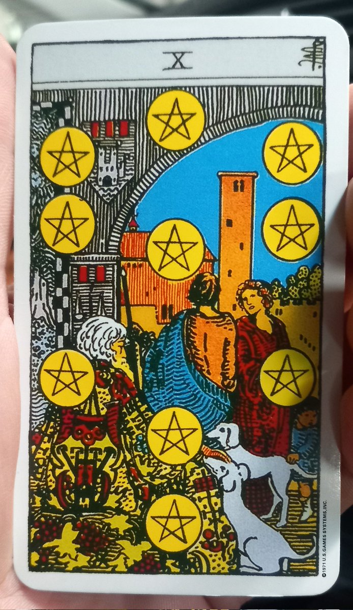 mysticjames1111's tweet image. 12/04/26
10 of Pentacles from the Rider Waite Smith #Tarot 
Whatever you've inversted alot of time and money in, looks set to pay off in a very significant way.
This is a good omen.
#abundance #security