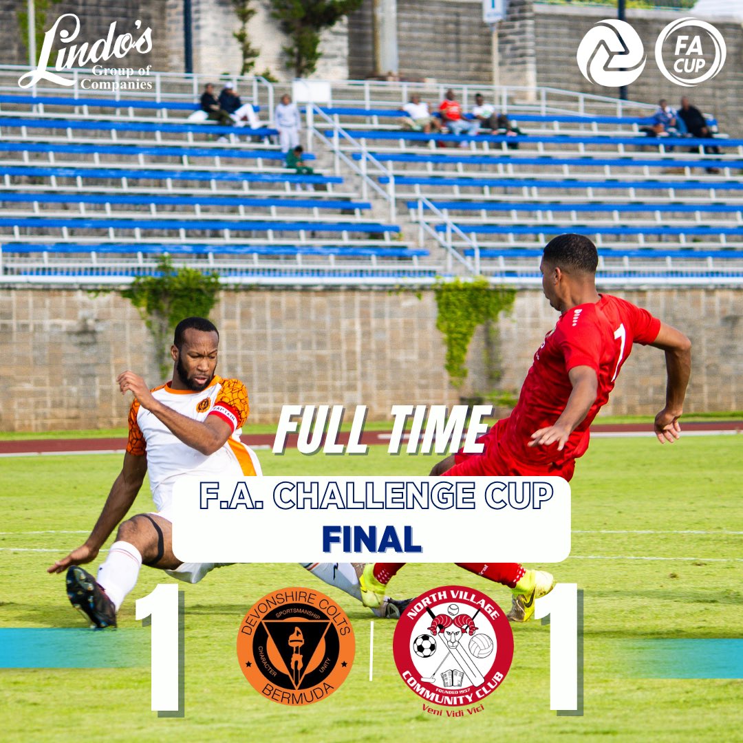 BermudaFA's tweet image. All even at the end of  FA Challenge Cup Final, we head into extra time…🏆⚽️

#BermudaFA #FaCupFinal