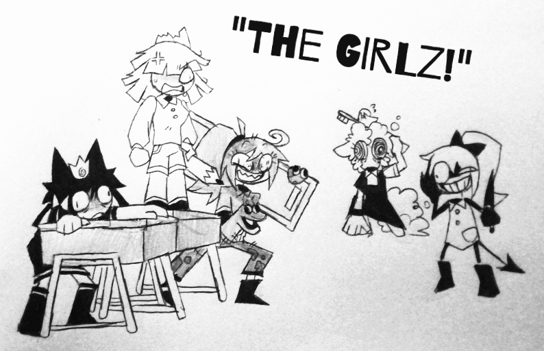 SantG2009's tweet photo. Welp here's a alt ver of Vs Human/Across The Katieverse, meet "The Girlz!"

#fundamentalpapereducation #vsmouse #distantfarlands https://t.co/Syrl0XpG9E