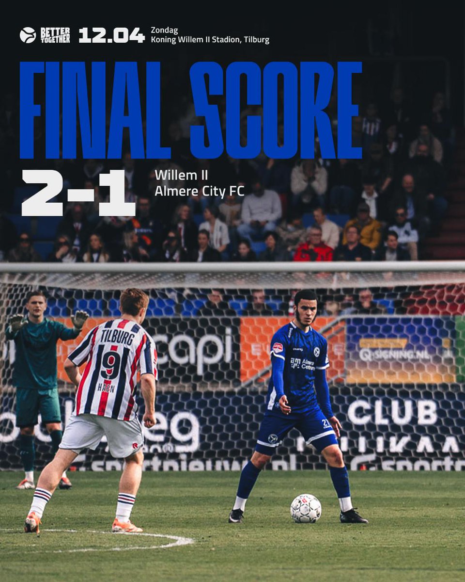 AlmereCityFC's tweet image. '90+4 - Puntloos huiswaarts 😖

#WILALM #AlmereCity #BetterTogether