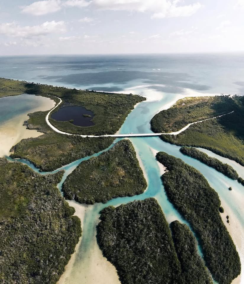 Esto es la Reserva de la Biosfera Sian Ka’an en Quintana Roo.

Sian Ka’an significa “donde nace el cielo” en maya, y el nombre le queda exacto. A solo dos horas al sur de Cancún, pasando Tulum, se extiende más de 528 mil hectáreas de selva, manglares, lagunas turquesas y