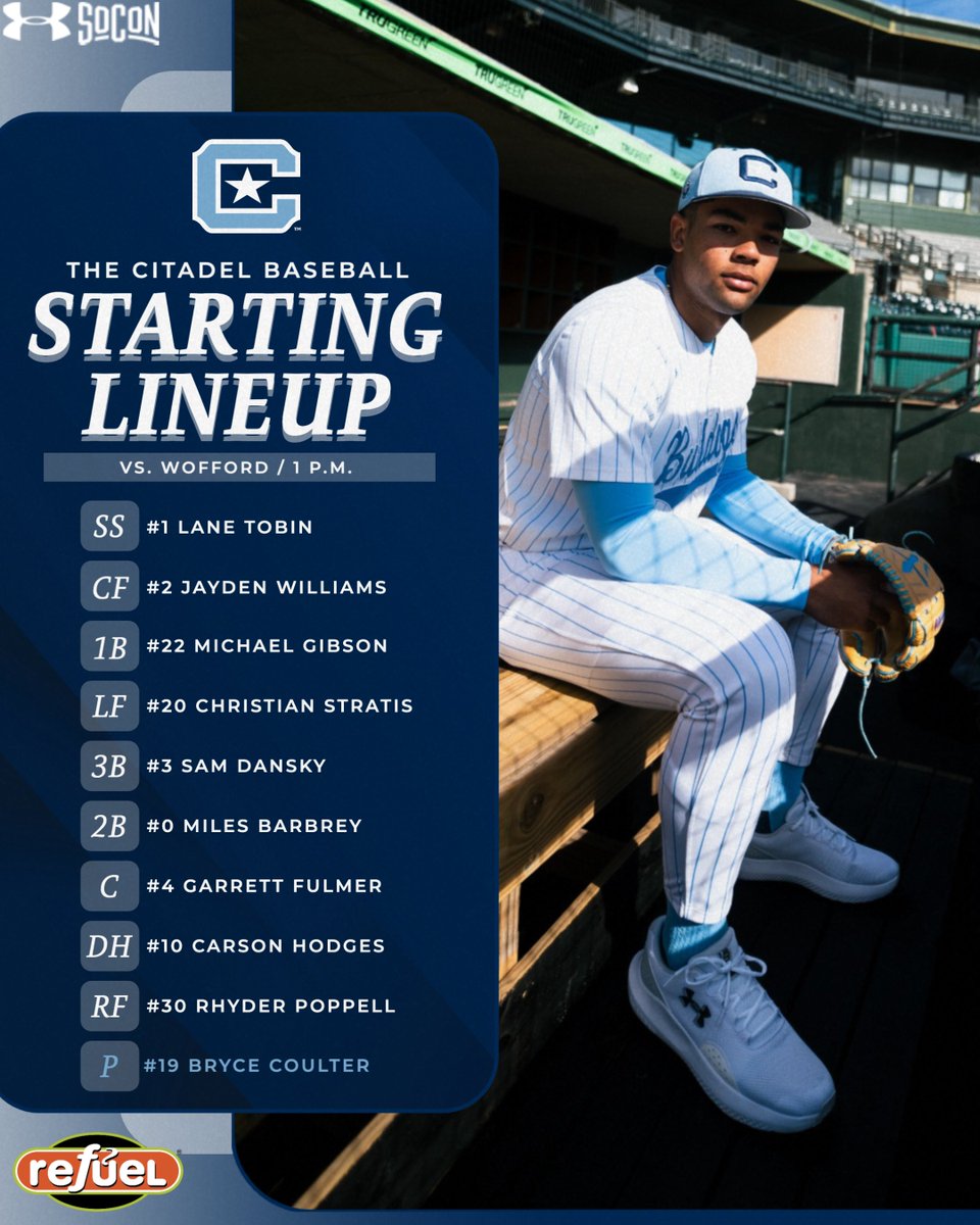 CitadelBaseball's tweet image. Starting 9️⃣ for the 🐶!

#jOURney
