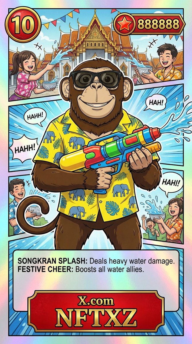 NFTXZ's tweet photo. Happy Songkran Day 2026 #SongkranDay #สงกรานต์สยาม2569xDICE #สงกรานต์2026 #สงกรานต์ https://t.co/hDTJOBSsN8