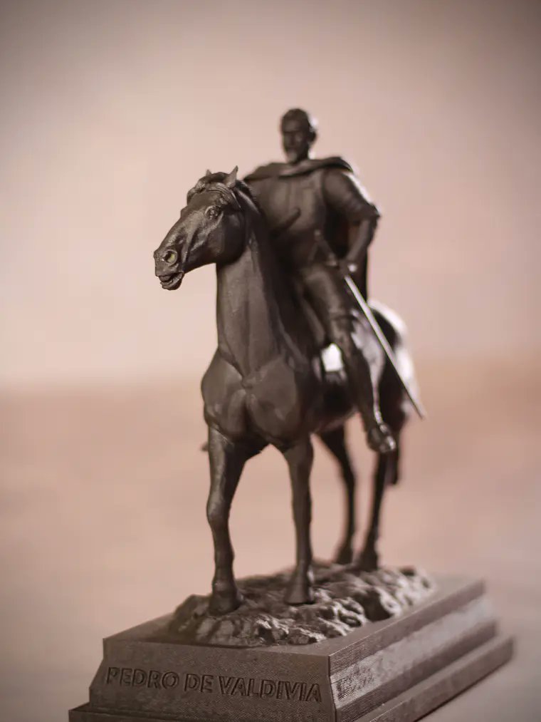 Don Pedro de Valdivia en escala 1/10 esculpido en 3D por mí, basado en la obra del escultor español Enrique Pérez C.