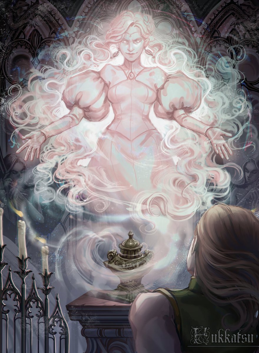 fukkatsu_sumi's tweet image. My OCs Selena and Narsis🖤
#OC #illustration #fantasy