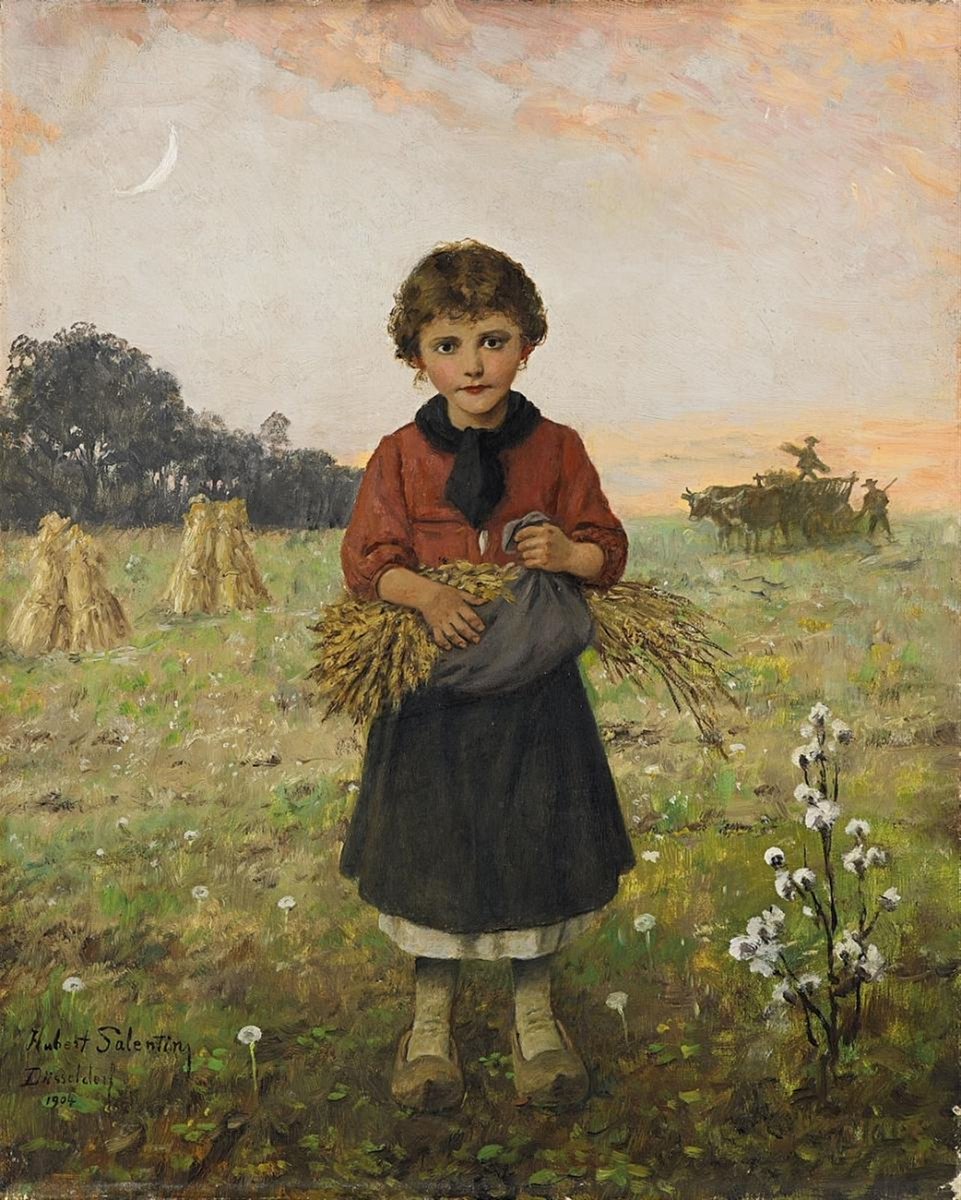 HUBERT SALENTIN
Pintor Alemán
1822-1910
Óleo s/ Lienzo - 47x37 cm
"La Pequeña Espigadora" - 1904