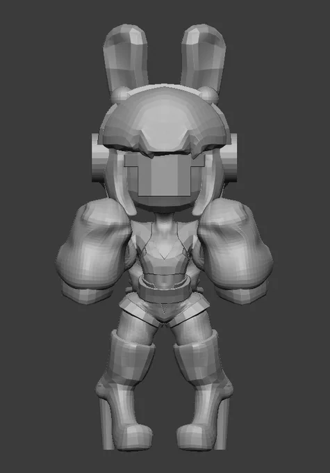また一生ローポリでバランスいじってる。 #zbrush #zブラシ