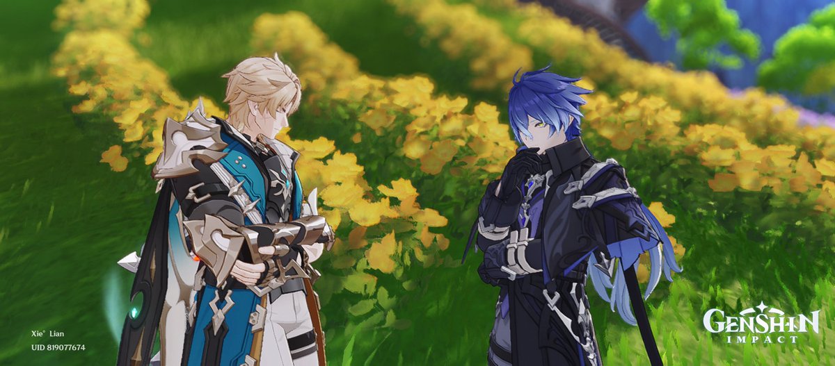 SMitsutsuki's tweet image. Varka looked proud, when he succeeded in bringing his Fae wife to Mondo  #varflins #knightlight