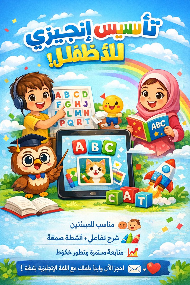 shr65141's tweet photo. #ير_ضر
تعليم انجلش اون لاين
تعليم إنجلش أون لاين صار أسهل وأمتع من قبل! لا تشيل هم المشاوير ولا ضياع الوقت. ابدأ اليوم وشوف الفرق في مستواك بعد شهر.
​أهم الأدوات اللي تحتاجها:
​تطبيق محادثة.
​بودكاست باللغة الإنجليزية.
​استمرارية يومية. 🚀
للتواصل واتس 
https://t.co/UwlWc1fQNK https://t.co/GjciHmdvuz