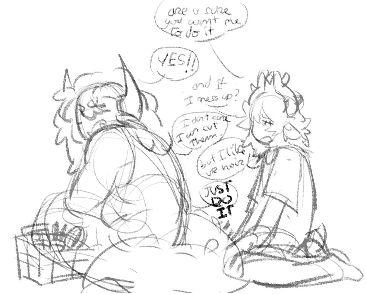 Mx_1707's tweet image. Banhammer hair hc (it’s more an excuse to practice) and banhammer wanting medkit to braid his hair
#banhammer #medkit #medhammer #phighting