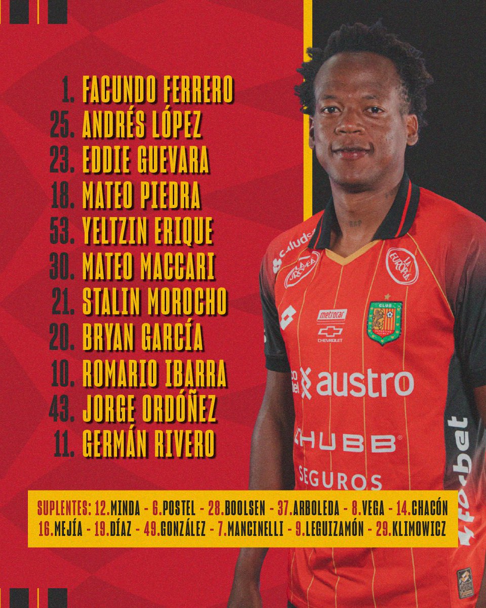 DCuencaOficial's tweet photo. 🦁XI Inicial🦁
#DCuenca 🆚 #IDV
📅 Fecha 8 - Fase Inicial
🏆 #LigaEcuabetconectadaporXtrim
🏟️ ASA Banco del Austro
Presentado por ⚡️#Forbet⚡️ https://t.co/hQQlR2DerU