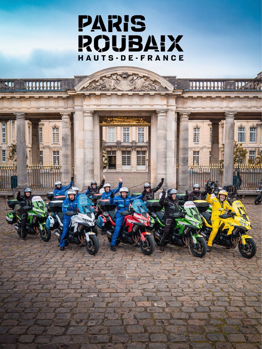 KawasakiUSA's tweet image. As the official motorcycle of Paris–Roubaix, the #Versys1100 is the perfect companion for riders, engineered to tackle the race’s toughest terrains. #DestinationEverywhere #GoodTimes #Kawasaki