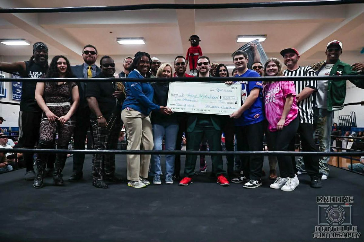 HistoryMakerDJS's tweet photo. Last night all felt like a fever dream. 

#Vindication outperformed every expectation, metric, and show that I’ve done so far! Nearly 200 people in attendance, $4,000 plus raised for @smhsrutherford, & a roster full of some of the most passionate professional wrestlers ever! 

To think that we got another one coming in seven weeks is absolutely insane. But in spite of the insanity, I could not be more fulfilled. 

Thank you every single staff member, backstage correspondent, pro wrestler, & commentator for making last night’s show a night to remember! 

📸 @BDAP54 

#DJStorms #Wrestling