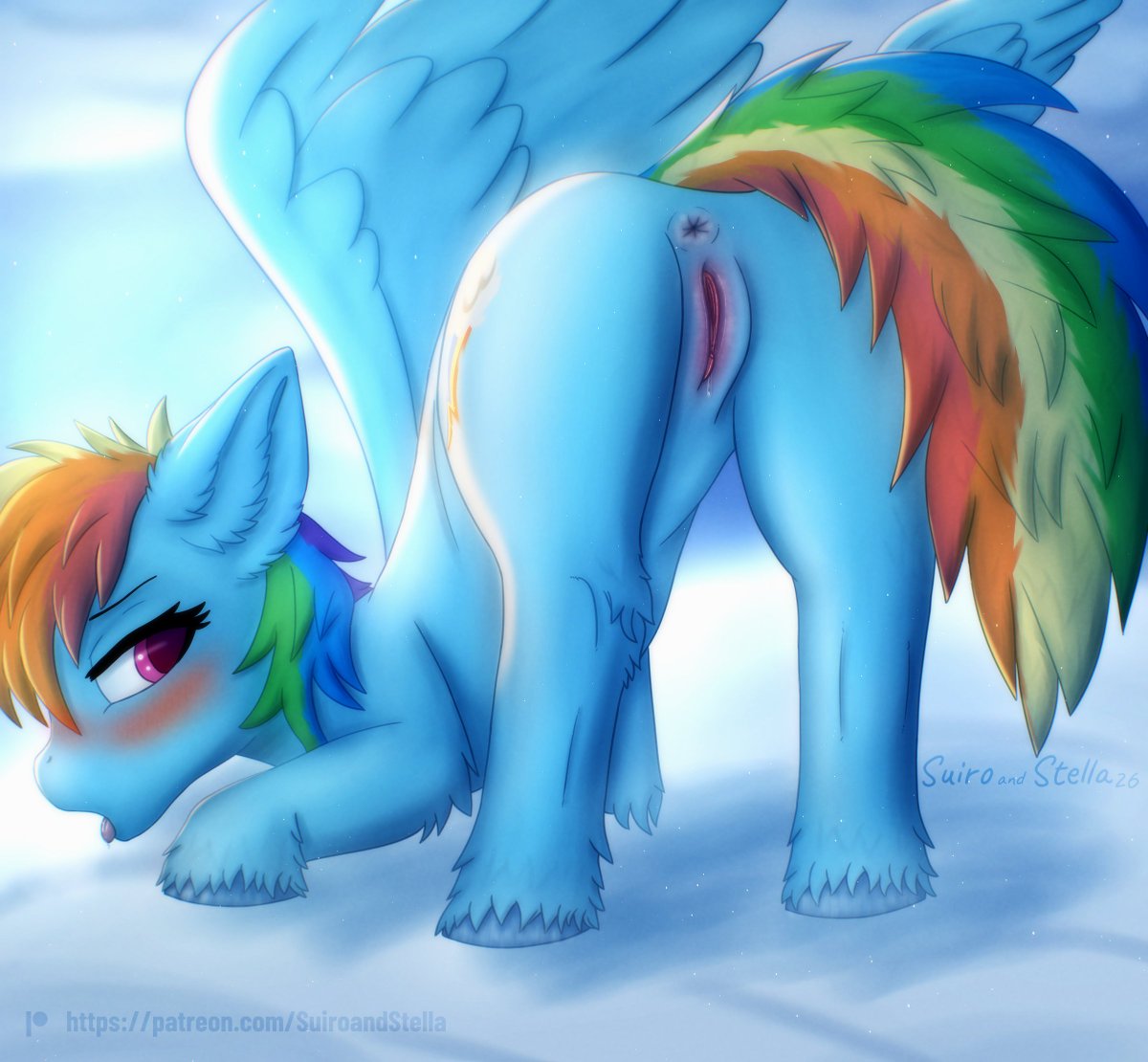 Rainbow's quite needy and she's showing off just for you~ gonna leave her hanging?~

-Art by Stella!

#FurryArt #NSFW