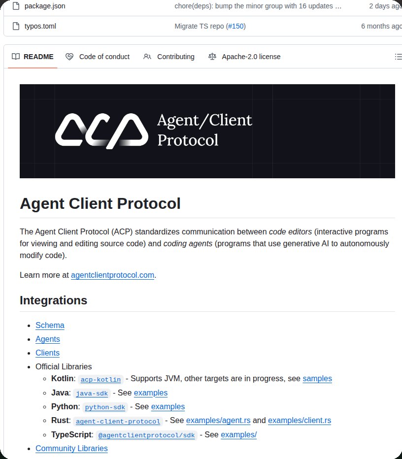 tom_doerr's tweet image. Standard for communication between editors and AI agents

github.com/agentclientpro…