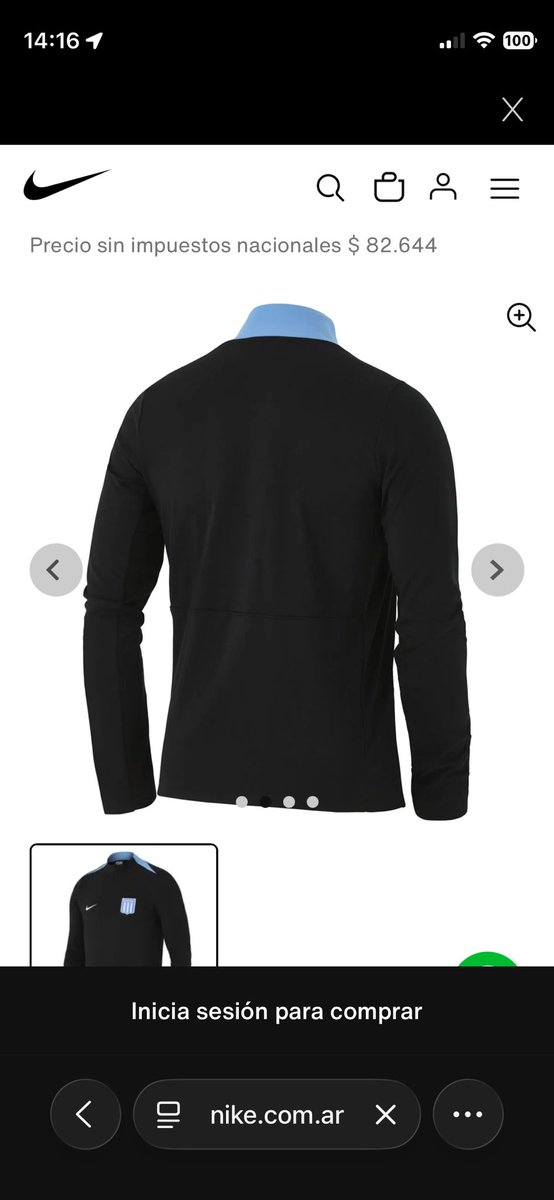 Fuerte al medio lo de Nike para Racing. Le pegaron el escudo a ropa negra. 

La calidad debe ser una locura, peeeero…