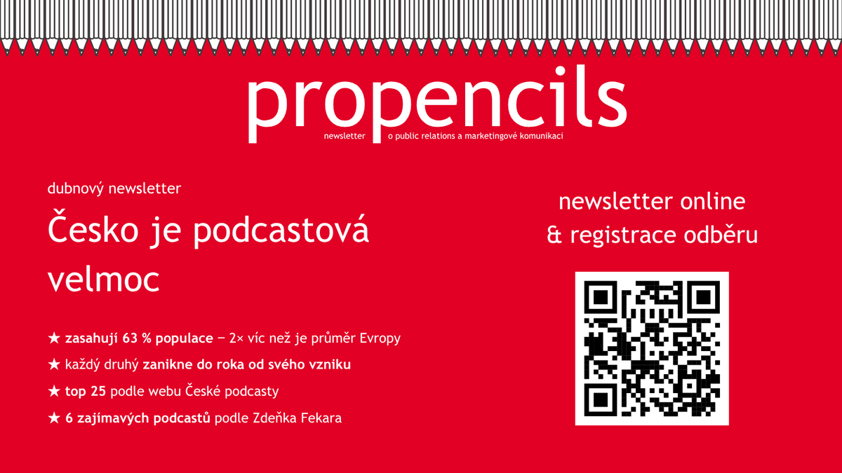 evox_space's tweet photo. Fenoménu #podcast'ů se věnuje dubnový #newsletter #PRoPENCILS 🔴 https://t.co/wK5Gm40FE5. 6 zajímavých CZ titulů: Na vlně podnikání @ekonom_cz, Podcast pod specjalnym nadzorem, @neurazitelny, Buduj značku @petrschwank, Brandy, briefy @mediarcz a Náraz od neziskovky @zacniucit. https://t.co/zyebfG9ugp