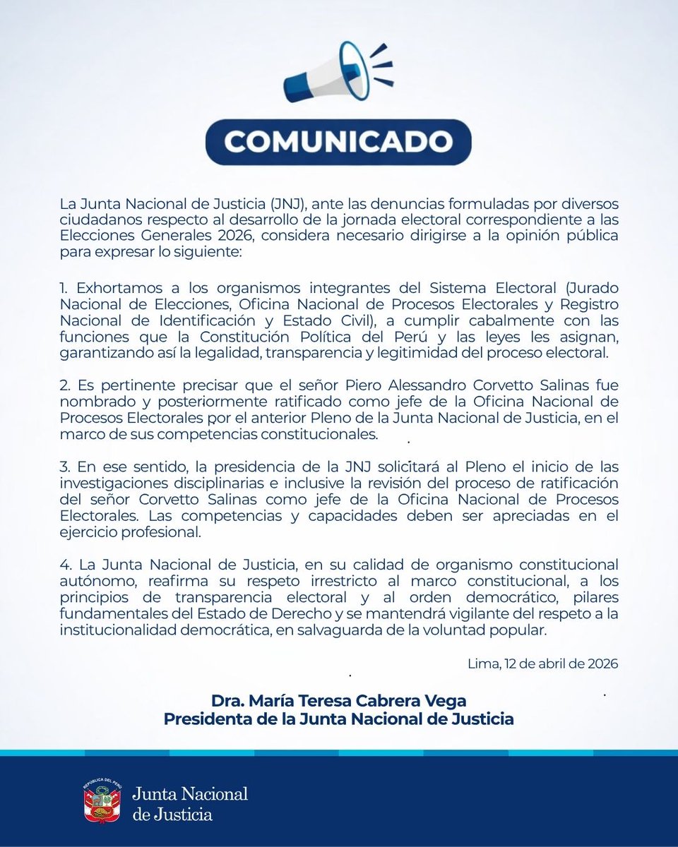 Junta Nacional de Justicia tweet media