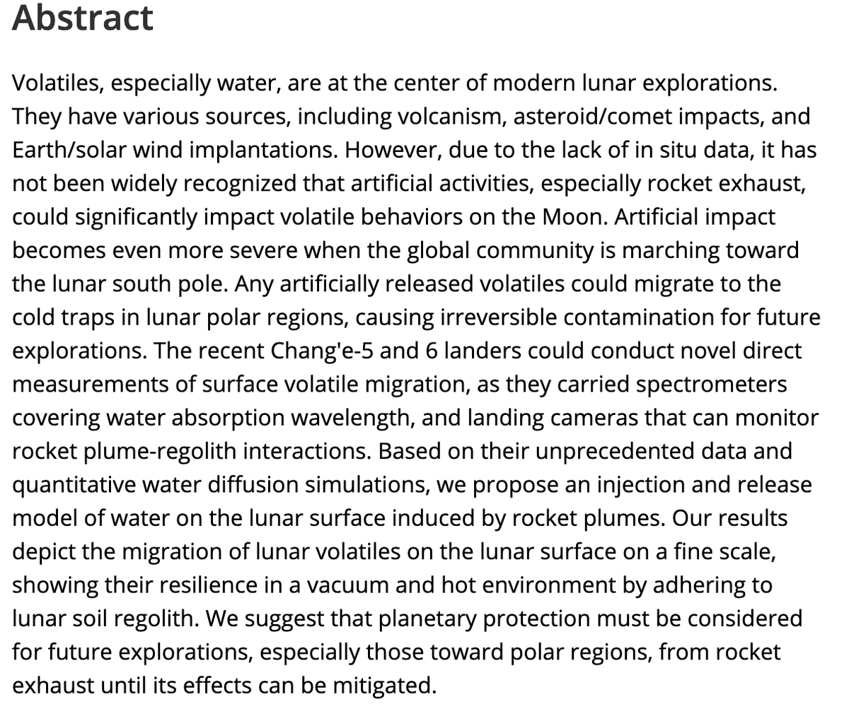 LunarOrbiter's tweet photo. Rocket Exhaust Derived Surface Water Migration at Lunar Landing Sites https://t.co/uihyZjcH4k #Moon #Lunar #ISRU #Artemis https://t.co/e1a2euCEcJ