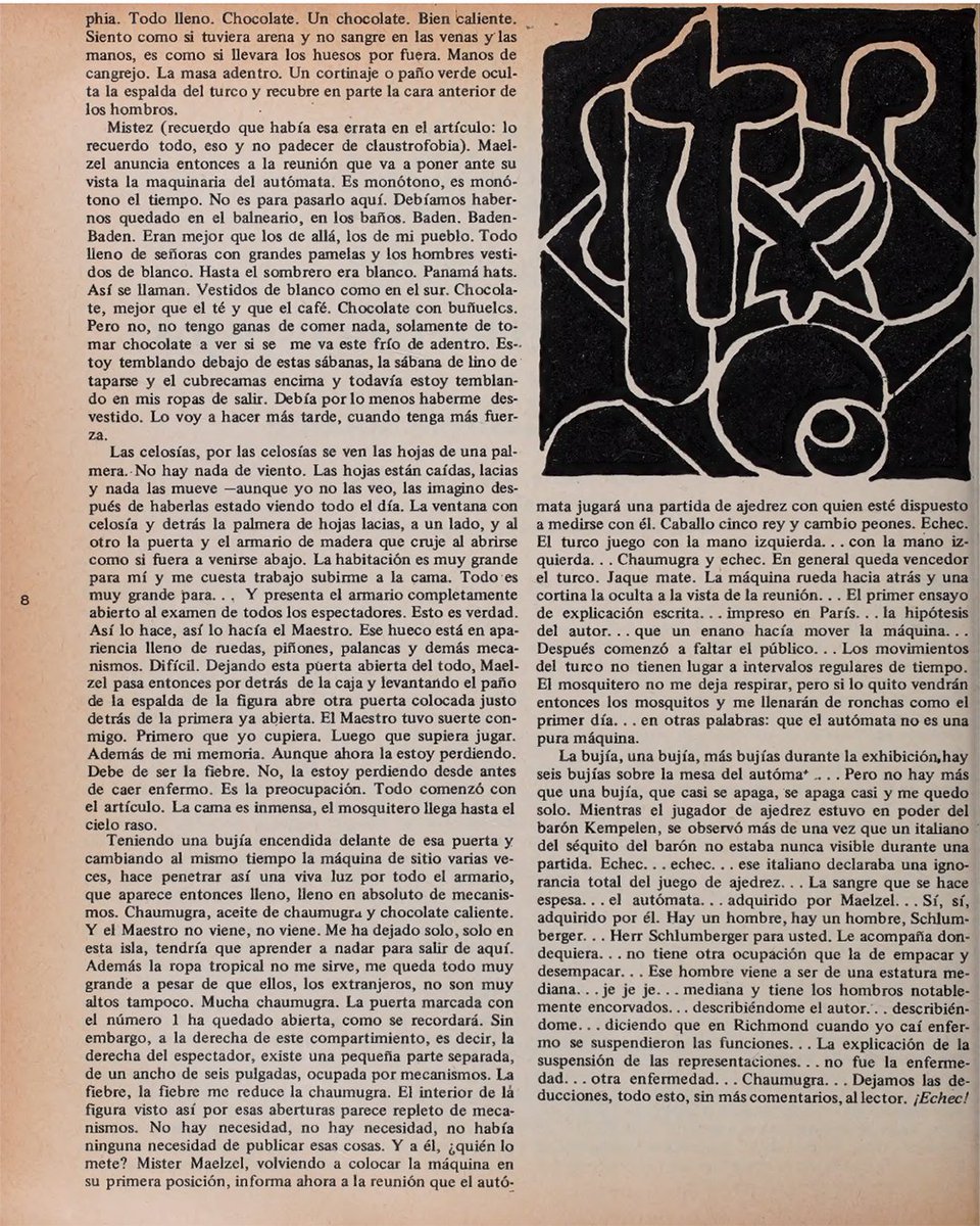 Pendola_RR's tweet photo. #SabíasQue
“Todo está escrito con espejos”, de Guillermo Cabrera Infante, apareció en el número 6 de 𝘝𝘶𝘦𝘭𝘵𝘢 (mayo, 1977). https://t.co/GbwUAB0IHJ