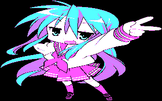 portable_LS's tweet photo. Konata Izumi in CGA Graphics https://t.co/IgpcWZlHVb